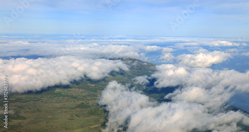 Pico volcano landscape (2351m) on Pico Island, Azores, Portugal, Europe