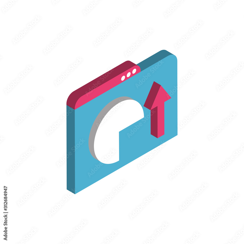 Isolated increase arrow and website vector design Isolated increase arrow and website vector design