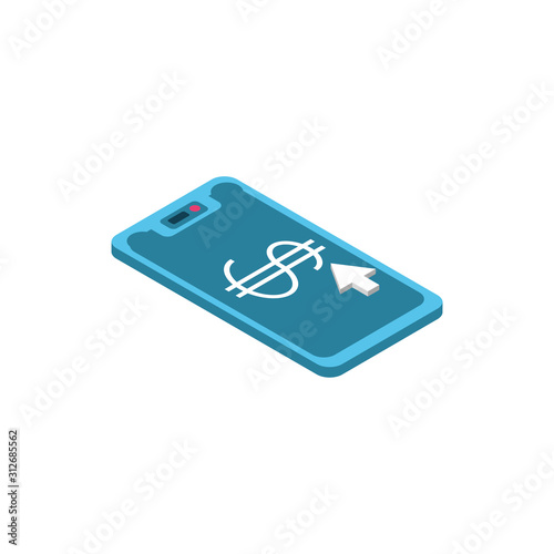 Isolated money and smartphone vector design