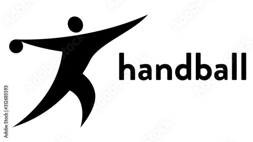 Vector icon of a handball player throwing a ball