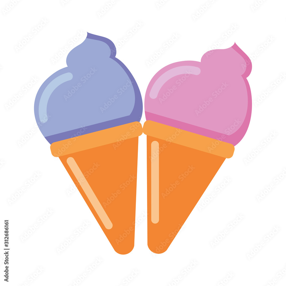 Isolated ice creams vector design