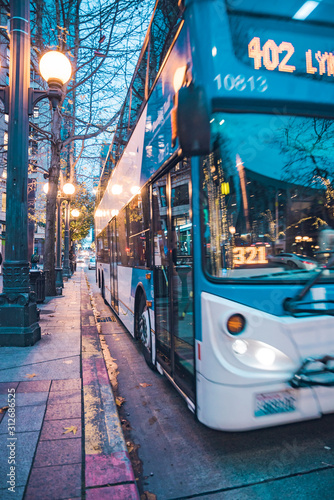 Seattle urban architecture and urban traffic roads