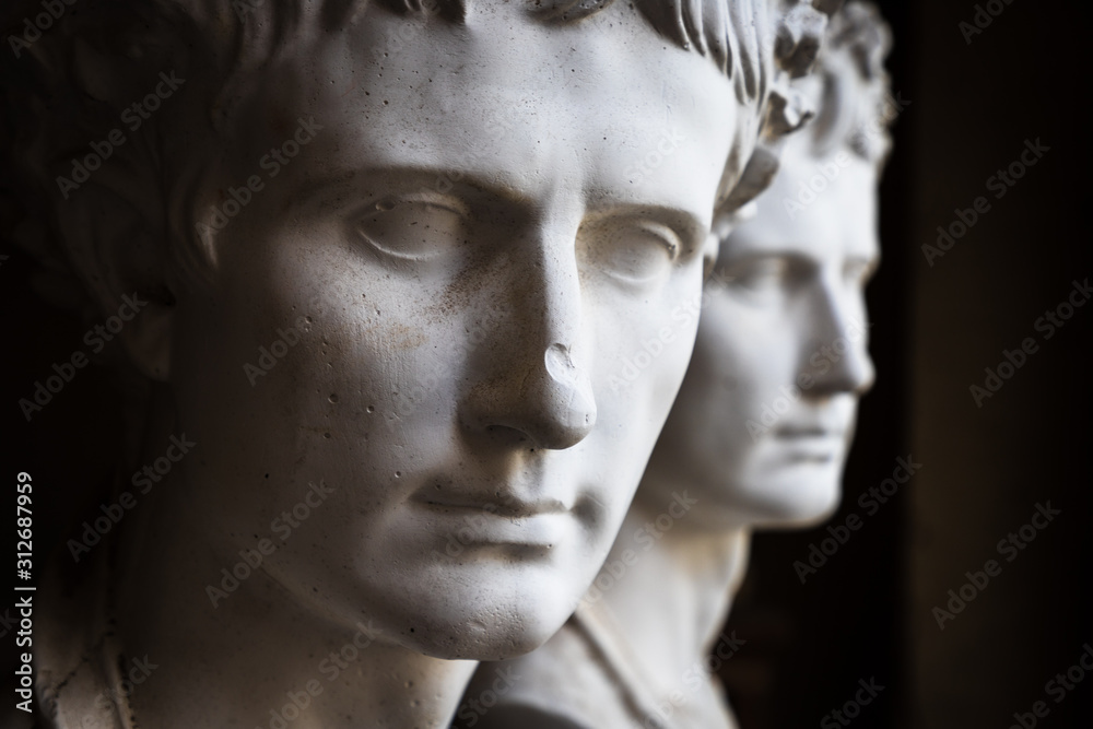 Fototapeta Bust of a roman emperor or important citizen, plaster reproduction