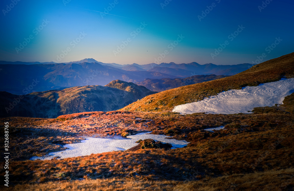 Winter hike up Ben Ledi, Scotland. 
