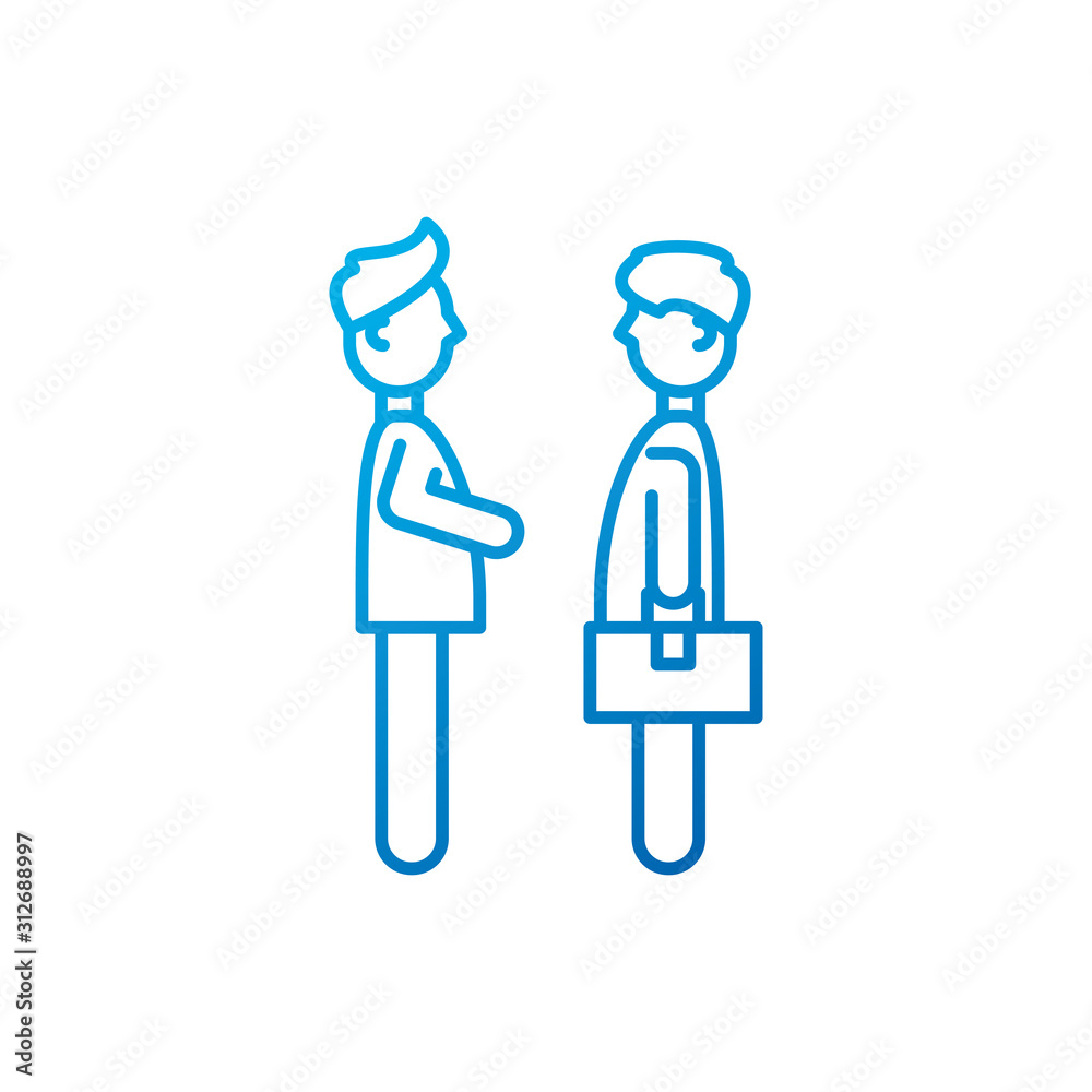 Isolated men meeting and suitcase vector design Isolated men meeting and suitcase vector design