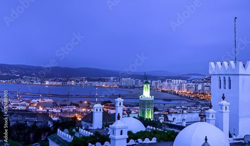 General view of Tangier, with medine in first plane and . Tangier, Morocco, North Africa photo