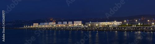 Panoramic view of the Moroccan city of Tangier. Tangier Marina