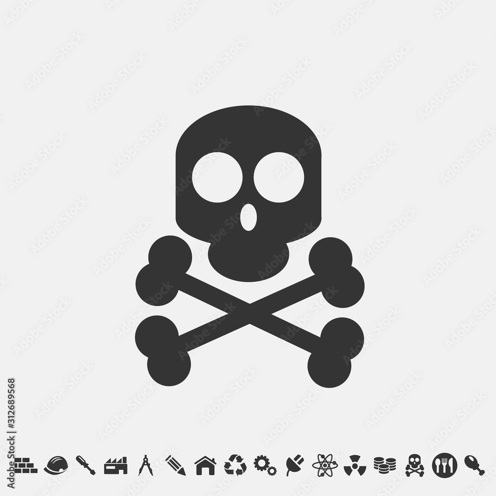 danger skeleton icon vector for web and graphic design