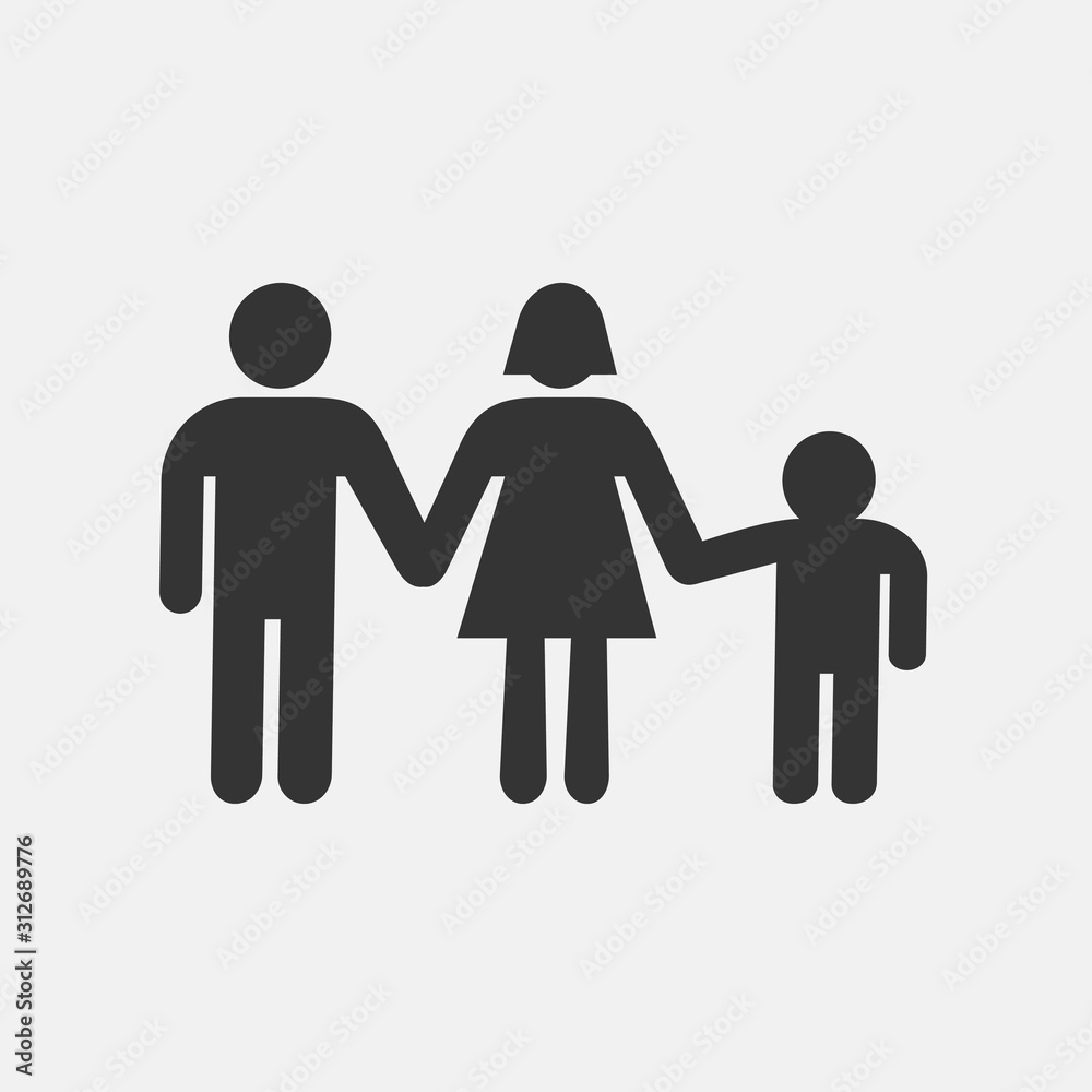 family man and woman with child icon vector for web and graphic design family man and woman with child icon vector for web and graphic design