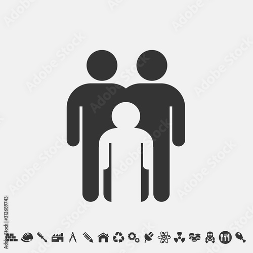 homo sexual family icon vector for web and graphic design