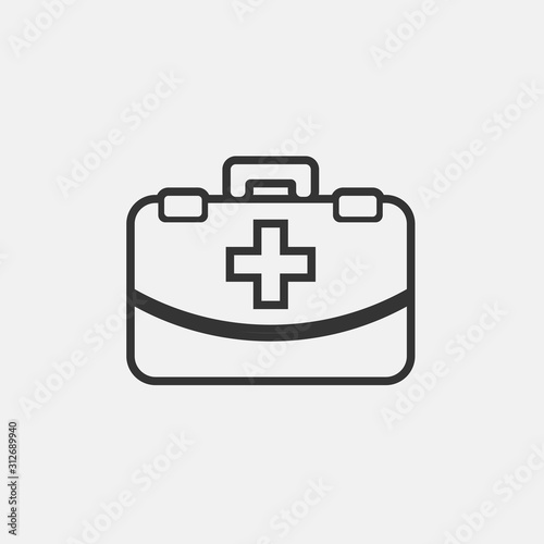 first aid kit box icon vector for web and graphic design