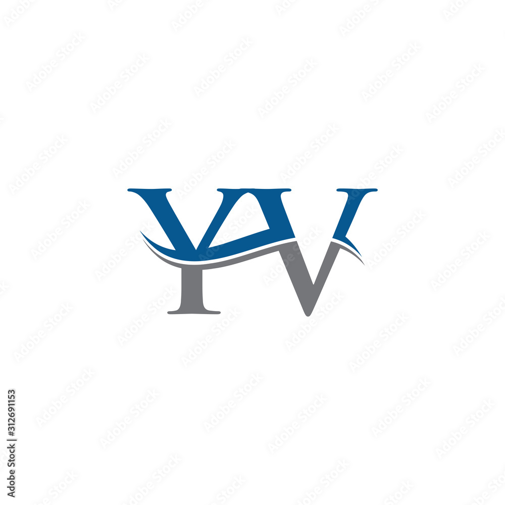 Initial YV Letter Linked Logo Vector Template. Creative Letter YV Logo Vector. Initial YV Letter Linked Logo Vector Template. Creative Letter YV Logo Vector.