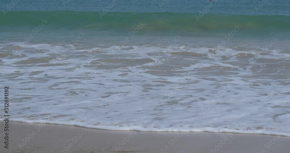 Sandy beach with water wave Sandy beach with water wave
