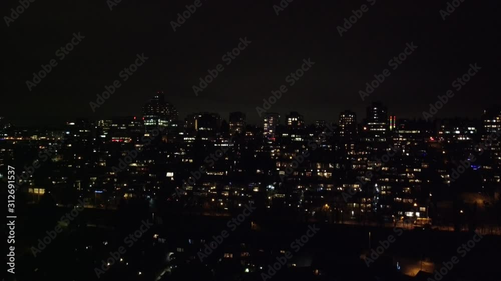 Aerial view of Vancouver city in the night Aerial view of Vancouver city in the night