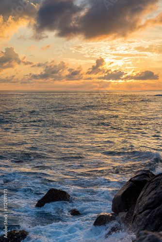 Amazing sunset over the Indian ocean