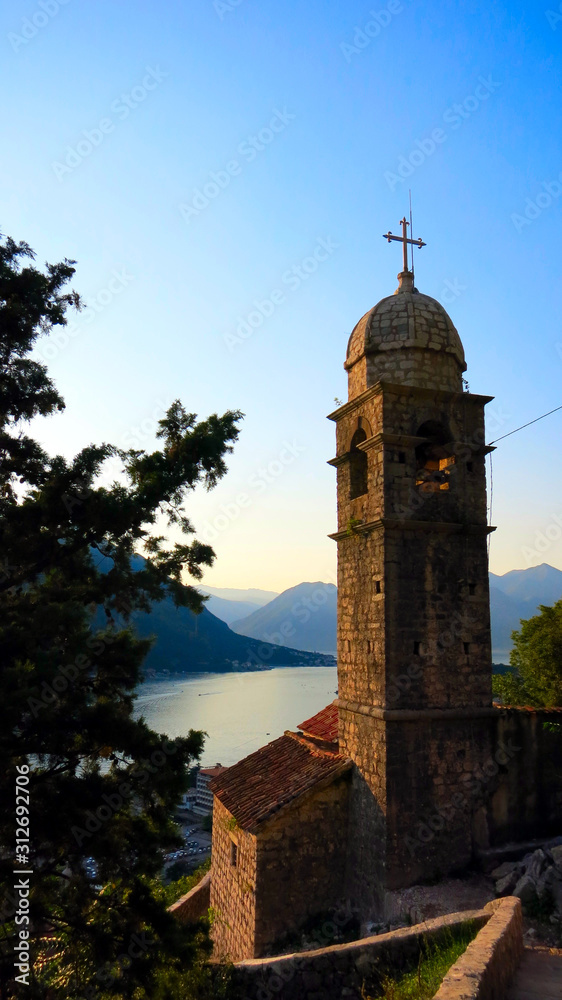 Obraz premium Old church inside Stari Grad, Kotor Montenegro