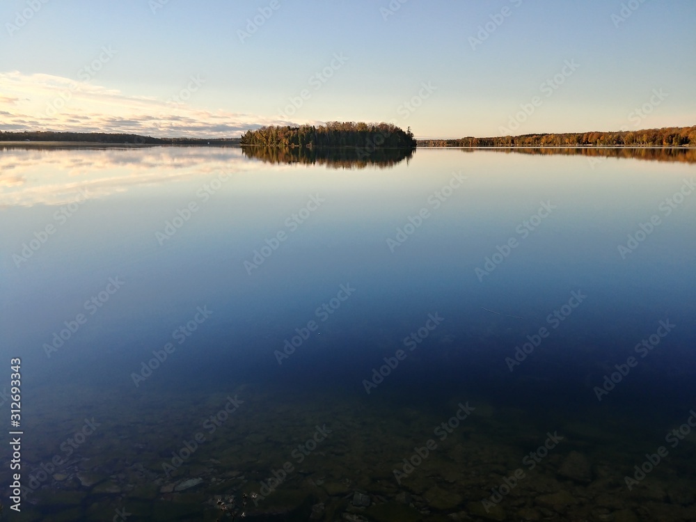 sunset over lake