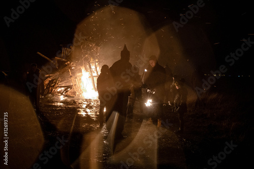 New Year's Eve celebrations in Iceland traditionally begin with a campfire that is lit all over the country on the last evening of the year.  photo