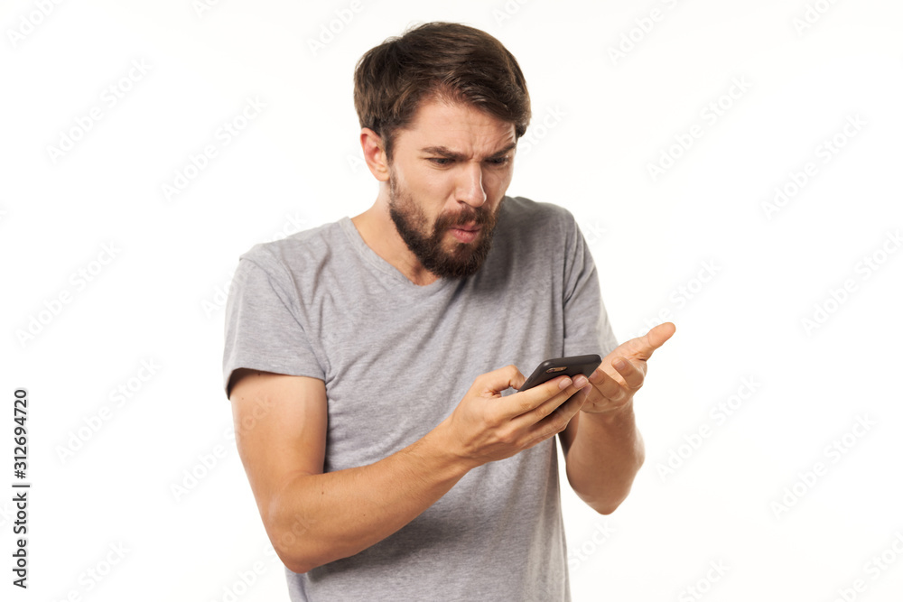 young man with mobile phone