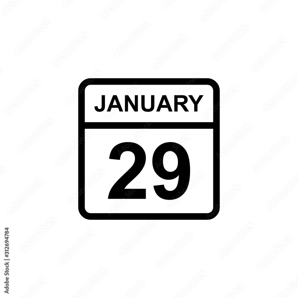 calendar - January 29 icon illustration isolated vector sign symbol calendar - January 29 icon illustration isolated vector sign symbol