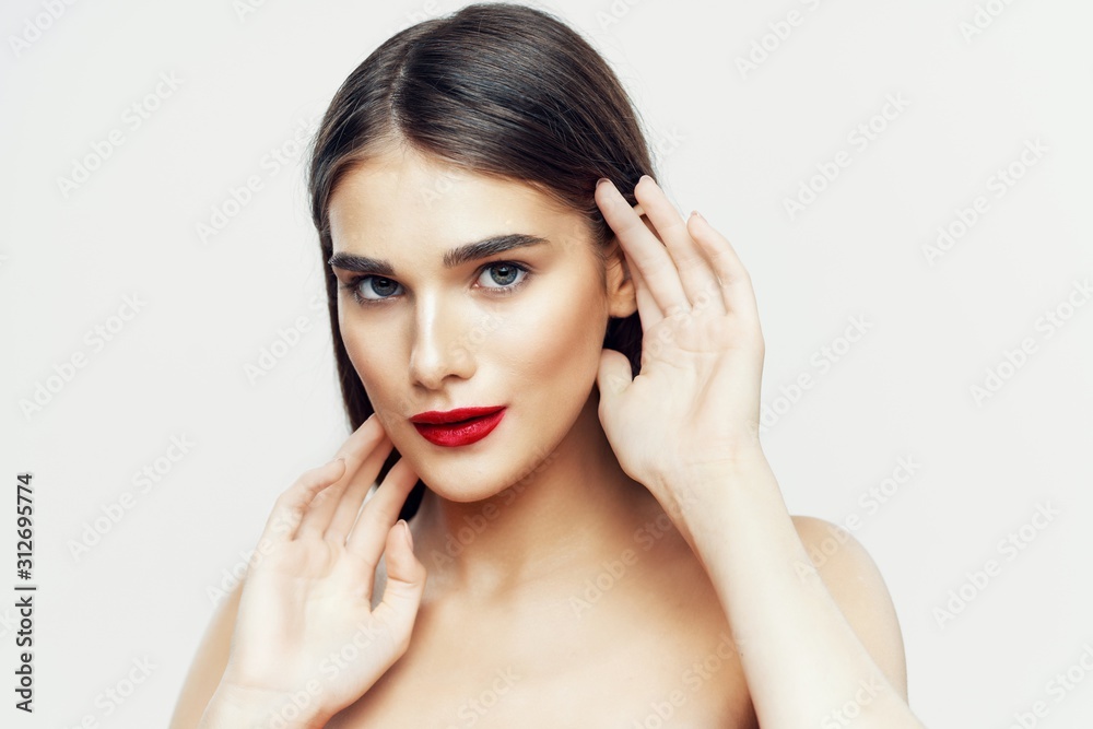 beautiful woman bare shoulders clean skin beautiful woman bare shoulders clean skin