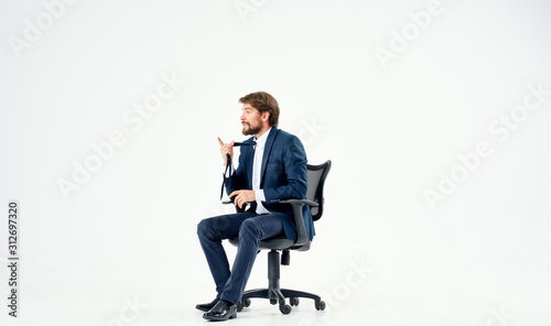 businessman sitting on office chair