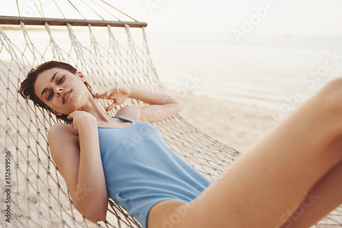woman relaxing on the beach