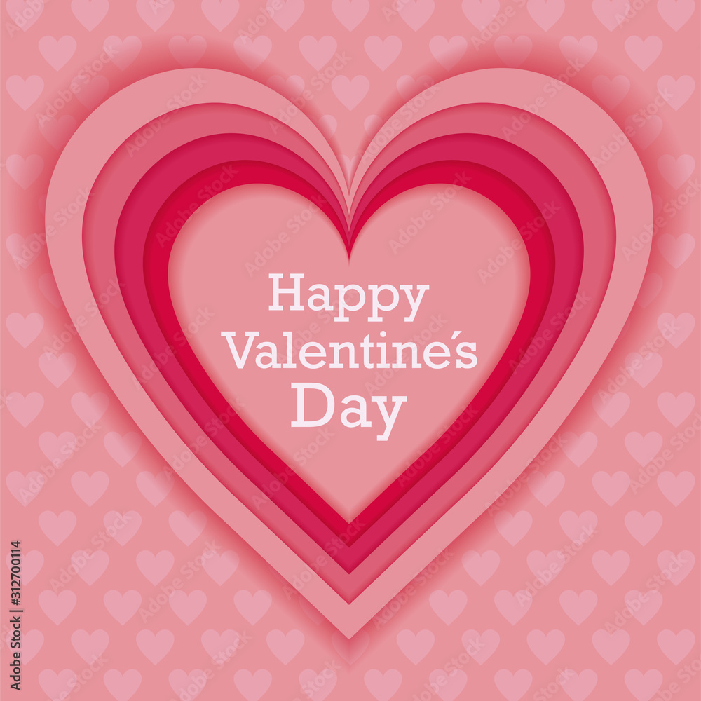 Pink heart of valentines day vector design