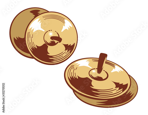 Slika na platnu Cymbals isolated on white.