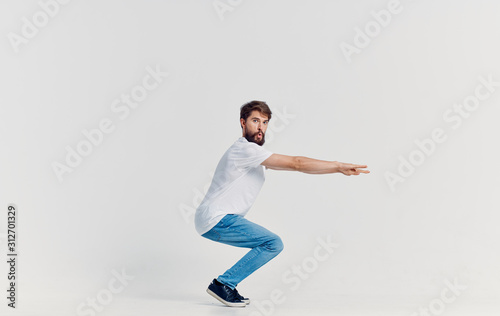 young man jumping in the air