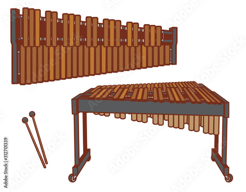 Xylophone isolated on white.