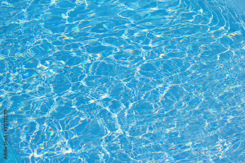 The beautiful and bright blue Ripple in swimming pool.