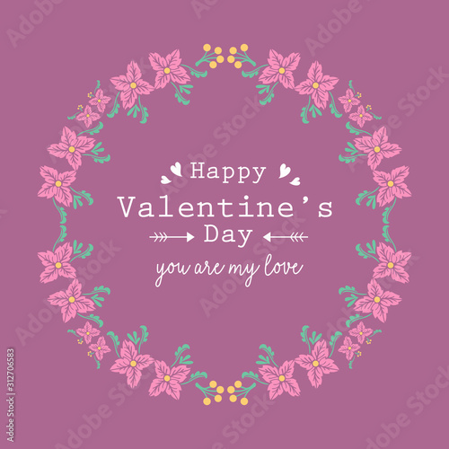Beautiful pattern of leaf and flower frame, for happy valentine greeting card wallpaper design. Vector © StockFloral