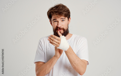 portrait of young man isolated on white background