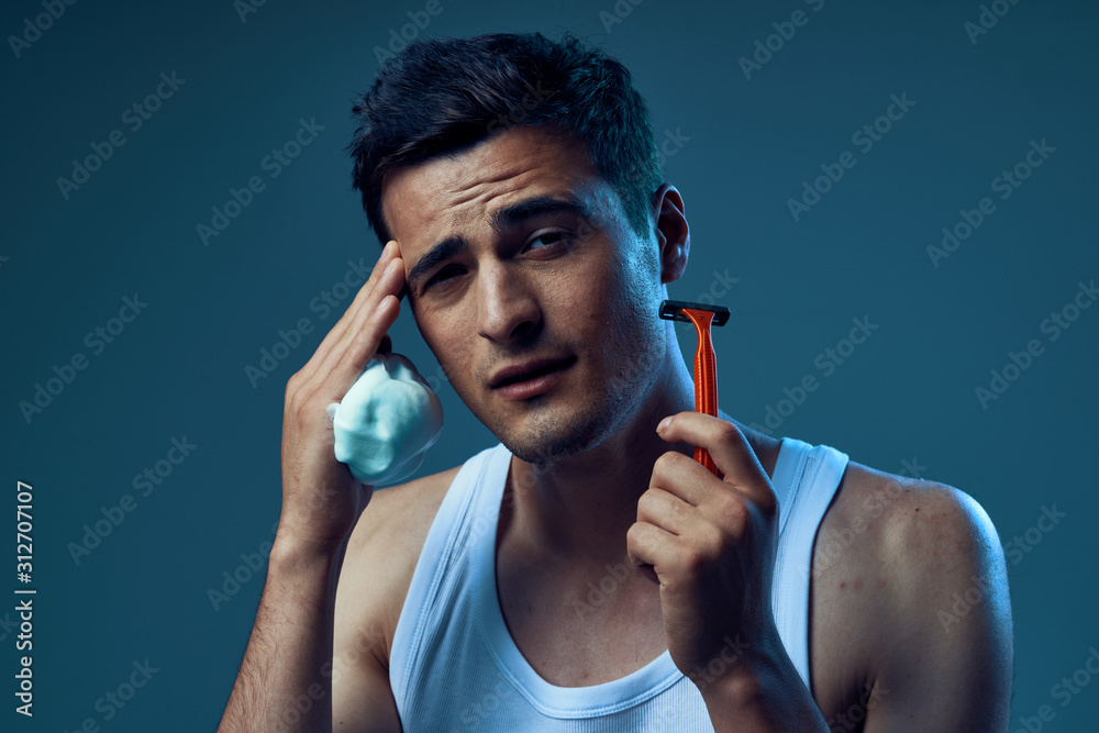 Obraz premium young man with headphones listening to music