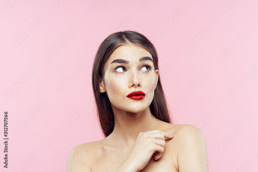 beautiful woman bare shoulders clean skin beautiful woman bare shoulders clean skin