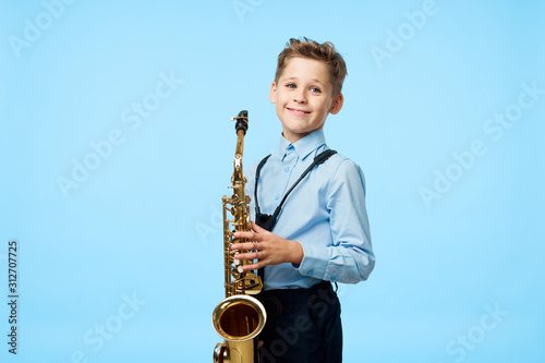 Photography man playing saxophone