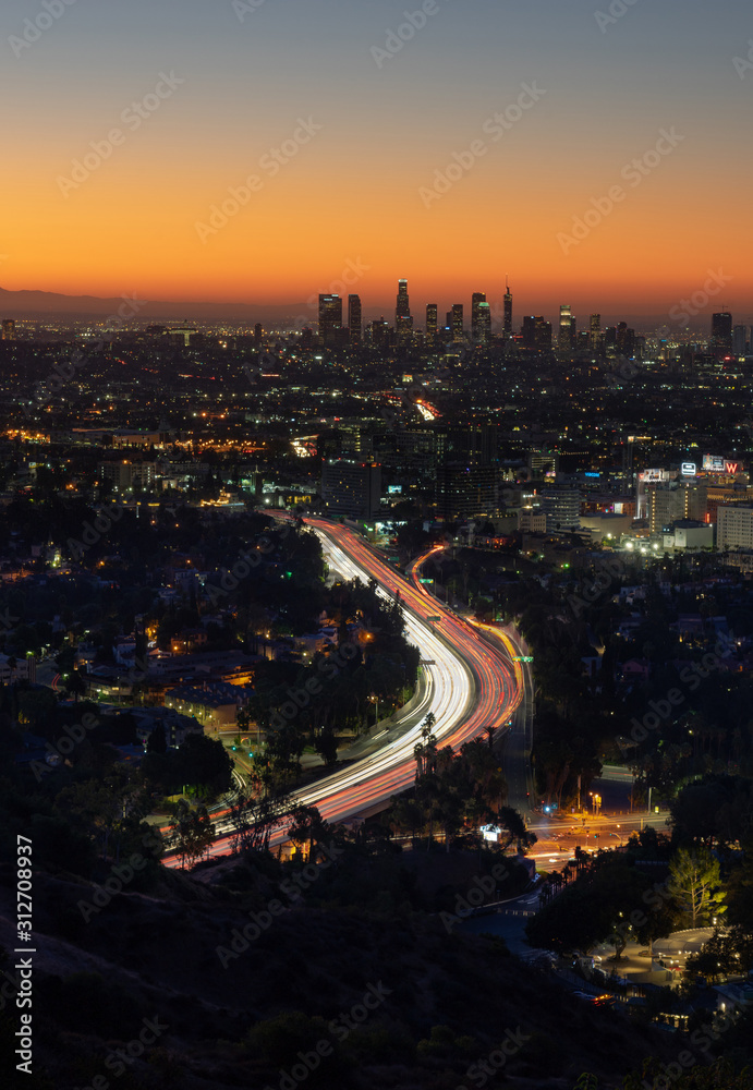 Long exposure of LA Skyline at night