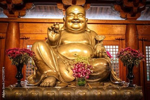 Buddha images in different shapes. Shanghai China Jade Temple September 2019