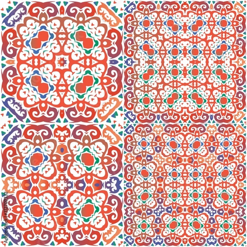 Antique ornate tiles talavera mexico.