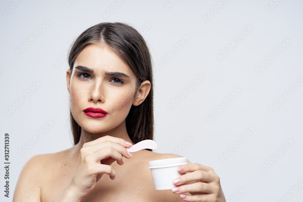 beautiful woman bare shoulders clean skin beautiful woman bare shoulders clean skin