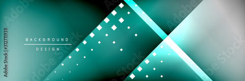 Abstract background - squares and lines composition created with lights and shadows. Technology or business digital template