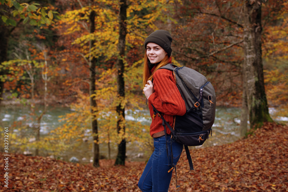 young woman in autumn forest young woman in autumn forest