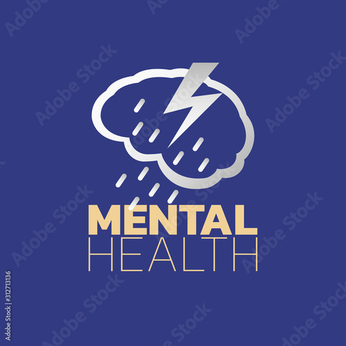 Mental health icon logo vector  mental health awareness month