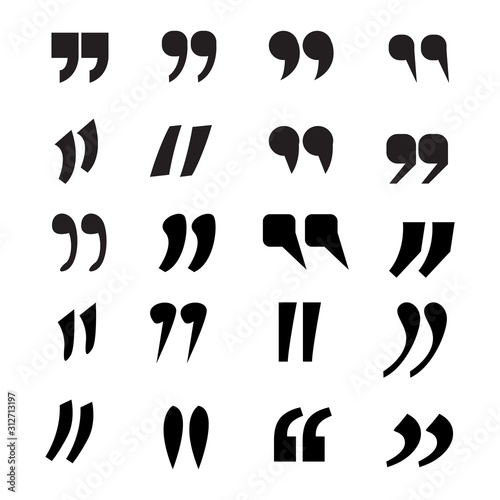 Quotes marks. Vector icon quotation marking quote mark comma double commas speech punctuation text