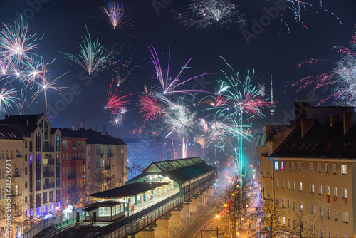 Display of Fireworks in Berlin Mitte on New Year's Eve