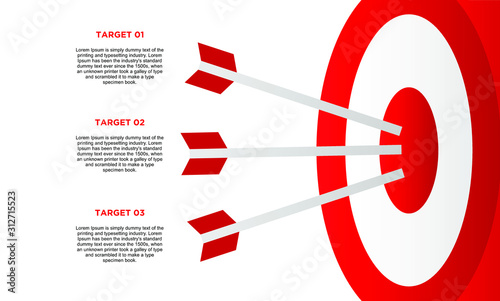 infographic target with 3 step element. Business concept with three options and number, steps or processes. data visualization. Vector illustration.