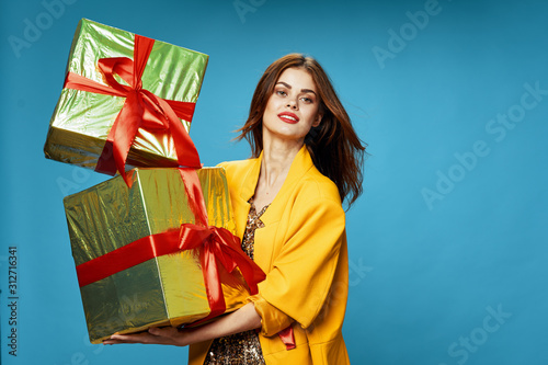 portrait of young woman with gifts