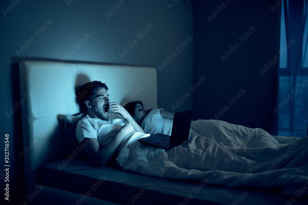 Fototapeta premium man sleeping on sofa