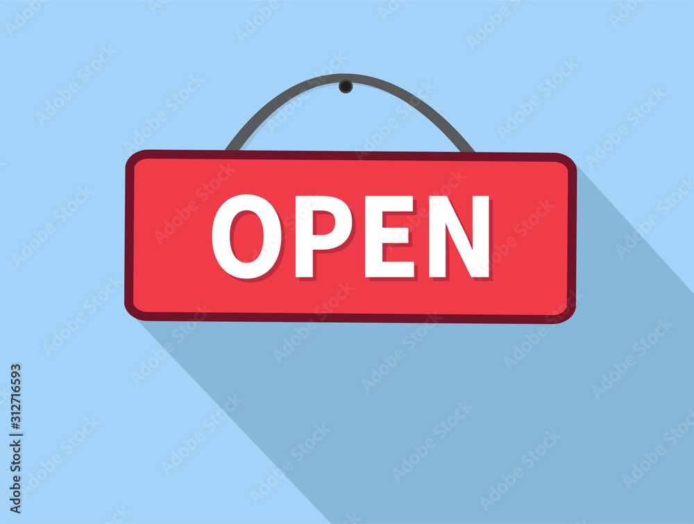 Open door sign. Vector illustration Open door sign. Vector illustration